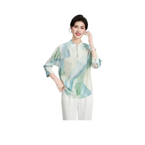 JINJU Зеленые Чернила Женские Футболки