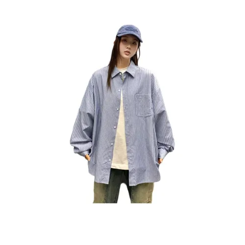 Flowers in water Длинный рукав Рубашка Женская