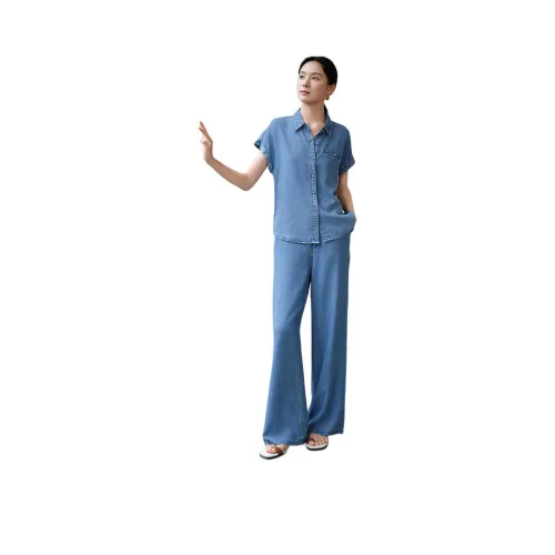 IHIMI Повседневный костюм женский джинсовый синий