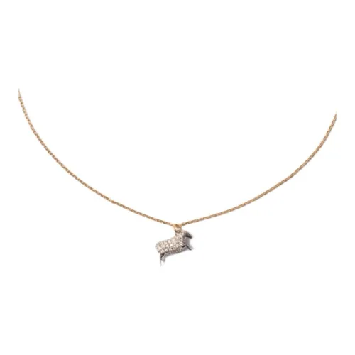 Burberry Колье-цепочка С Подвеской В Виде Овечки​ Застежка-карабин Подвеска В Виде Буквы «B» Выгравированный Логотип Burberry На Подвеске-овечке