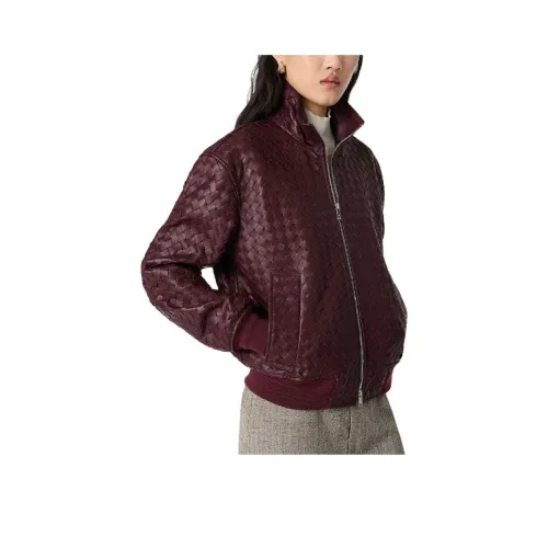 Bottega Veneta SS25 Кожа Куртка Женские Бордовый