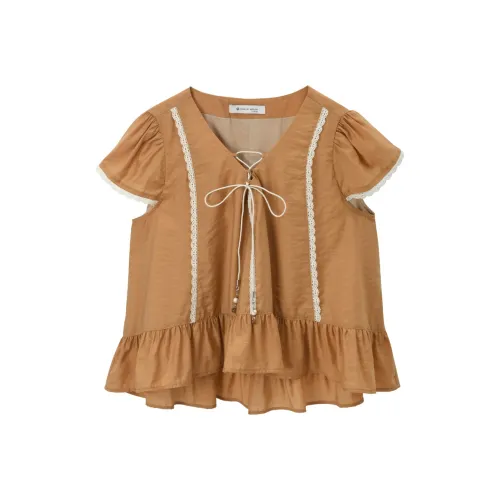 MISHOW Апельсиновый Топ Женские Рубашки