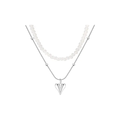 Clect Искусственная жемчужина Ожерелья Женское Серебро