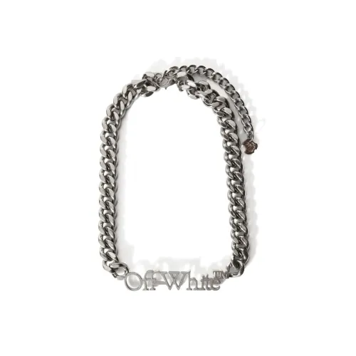 Off Белый Brass Necklaces Серебряный Мужской