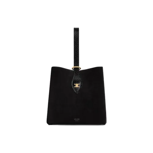 CELINE Телячья кожа Коробка Сумка-ведро Маленькая Янтарная Сумка Сумка Женская Черная