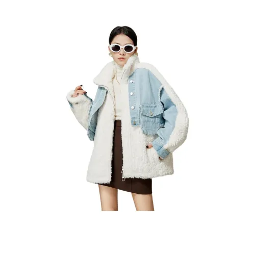 Weekly Вельвет Feel Пальто Женское Синий Белый