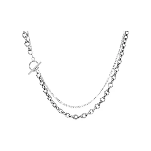 Kelanxi Титановые стальные ожерелья унисекс серебряный винтажный черный