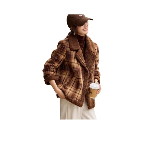 Mo Han Yi Mei Куртки Пальто Женские Карамель