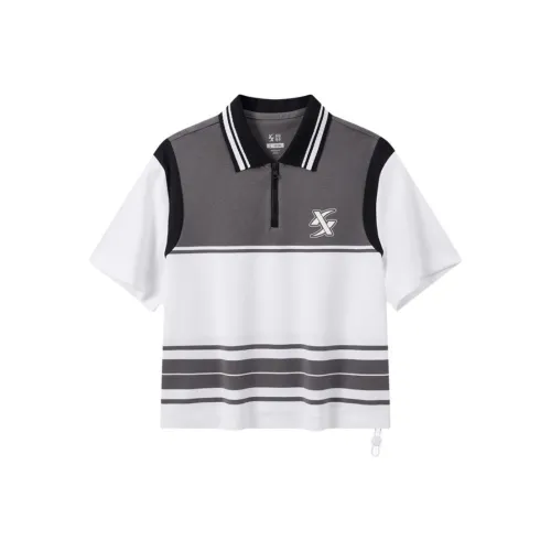 XTEP Поло Мужские Oyster Gray Pearl White