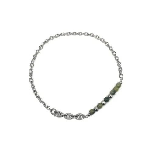 FOREVER MELODY Титановые стальные ожерелья унисекс серебряный зеленый