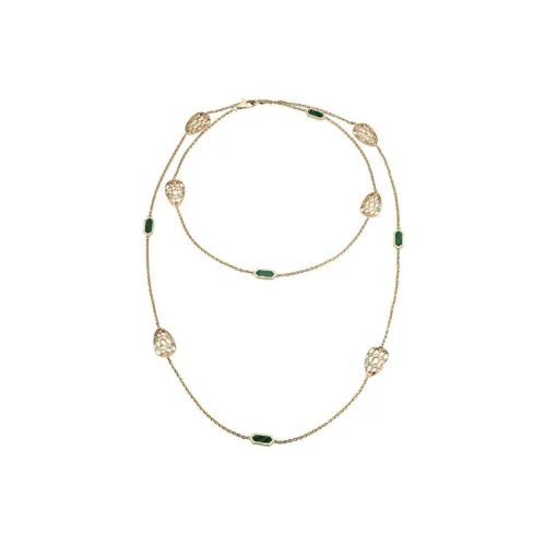 BVLGARI Serpenti Series 18К Розовое золото с малахитом ожерелья женские