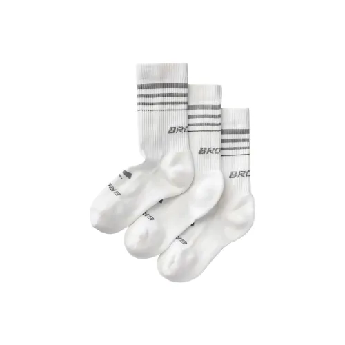 Brooks Белые 3 пары унисекс беговых носков
