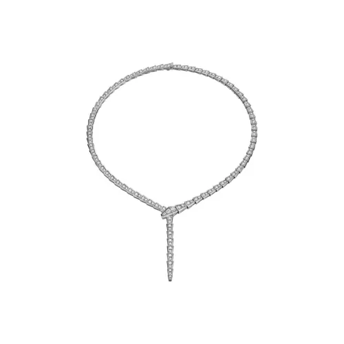 BVLGARI 18K Белое золото Ожерелье Женское Серебро