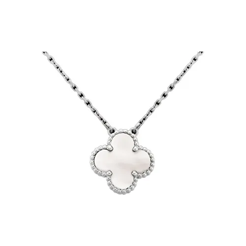 Van Cleef Arpels Alhambra Four Leaf Lucky Series Жемчужная раковина Ожерелья Женское Серебро