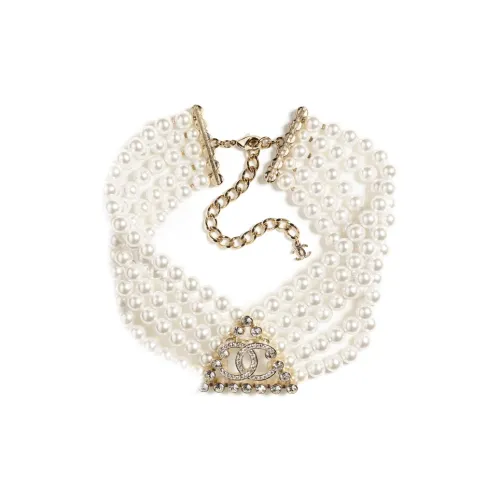 CHANEL 23 Spring Summer Металл Искусственный жемчуг Стразы Ожерелья Женские