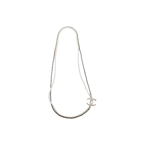 CHANEL CC Золотое Покрытие Ожерелья Женские Черный