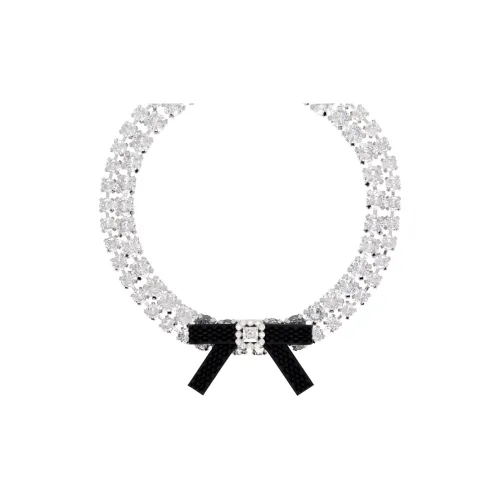 SHUSHUTONG Медный Кубический цирконий Резина Ожерелье Женское Серебро