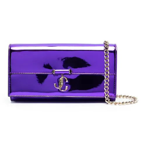Jimmy Choo Avenue Телячья кожа Лакированная кожа Одно плечо Через плечо Клатч Женские Электрическое свечение Фиолетовый
