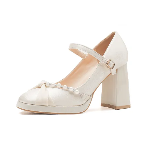 GOSO Грубый каблук Туфли Мэри Джейн Женские Абрикос