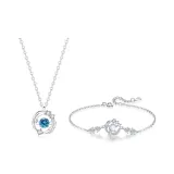 Перо с You Ожерелья [Синий] + Браслеты