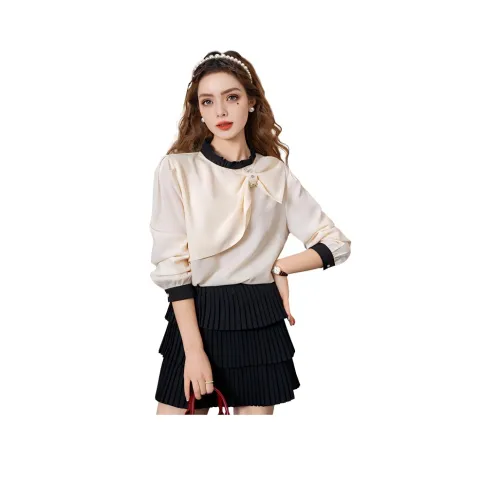 FAWENXIANGZI Рубашка Женская Абрикосовая