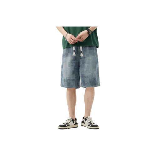 M MAICCO Men's Blue Denim Shorts