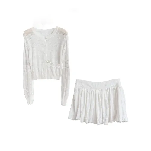 MARIE·COCO Белый топ + юбка Женские комплекты с юбкой