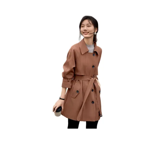 XWI Cinnabar Brown Women's Trench Coat XWI Киноварь Коричневый Женский Тренч
