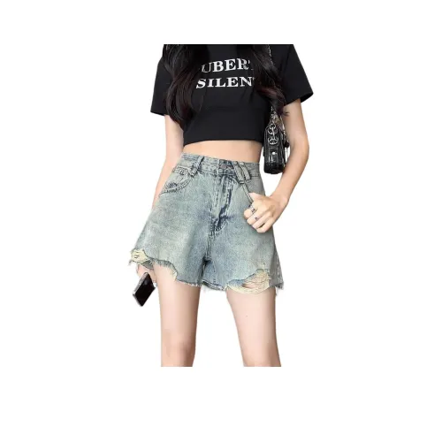 YEARNED Синие Женские Джинсовые Шорты