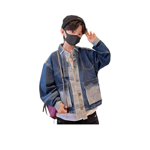 The panda is round Denim Jacket Blue Baby