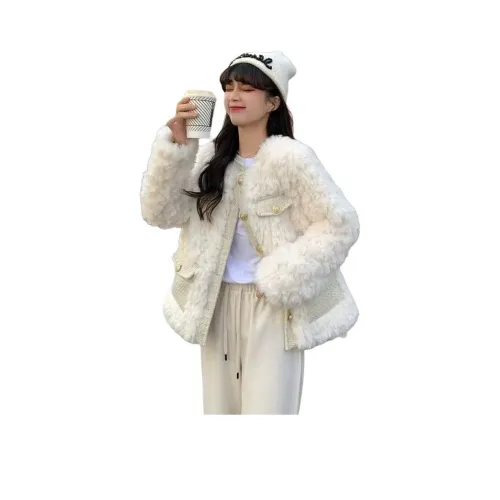 Beautiful Wardrobe Бархат Feel Пальто Женские Экрю