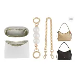 (Тренер Кочевник Сумка) Белая Бумага DuPont + Жемчужная Удлиненная Цепочка + Собачья Пряжка Декоративная Цепочка 45 см