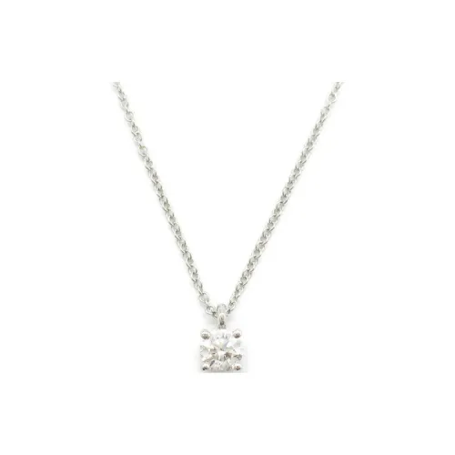 TIFFANY CO. Белое ожерелье с бриллиантами женское серебряное