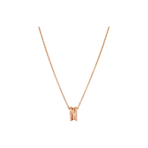 BVLGARI B.zero1 Колье Подвеска B.zero1 Design Legend, Розовое Золото 18 Карат, Бриллиантовое Паве По Краям
