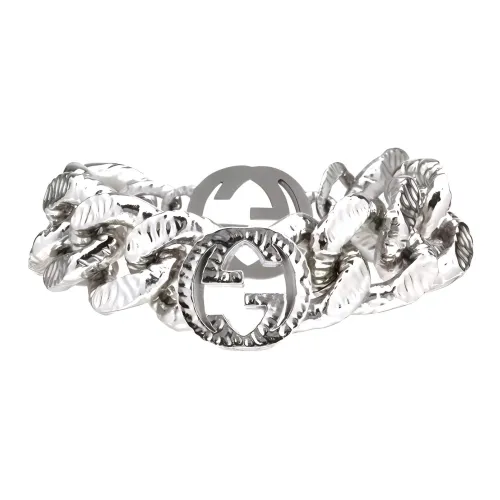 GUCCI Interlocking Metal Necklaces Серебряные Женские