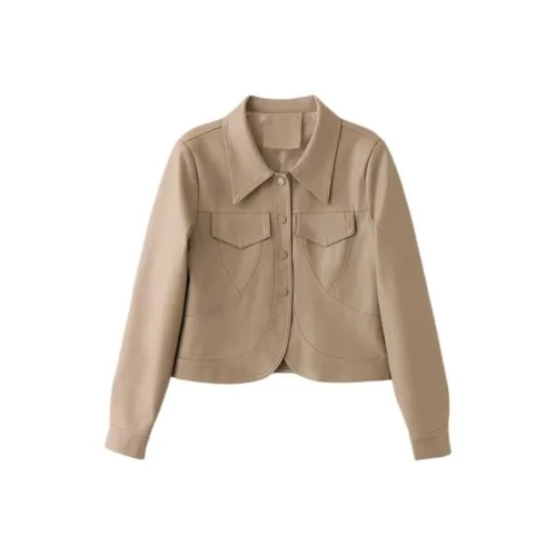 Yi Mengyuan Кожа Куртка Женская