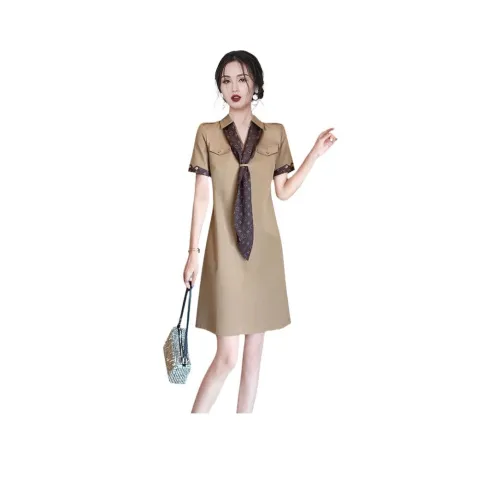 Daisy Короткий рукав Платье Женское Хаки