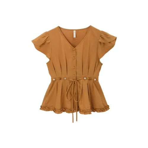 MISHOW Винтаж Оранжево-желтый, Рубашка Женские Рубашки