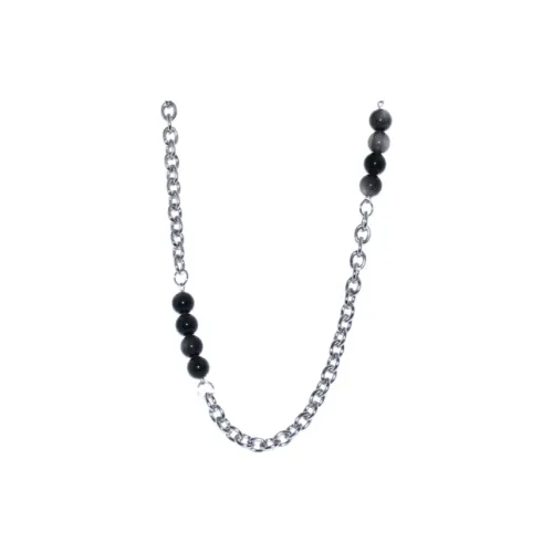 SHIYI N CIFANG Серебряный SHEEN Обсидиан Ожерелья Унисекс