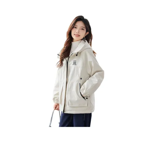 TERRE BLEUE Хлопковый пуховик женский абрикосового цвета