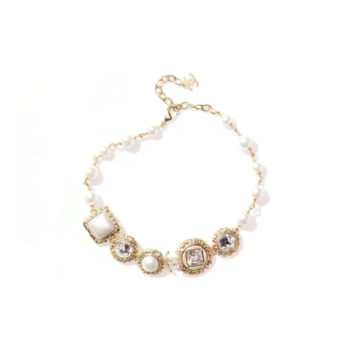 CHANEL 22C Металл Искусственный жемчуг Стекло Стразы Ожерелья Женские