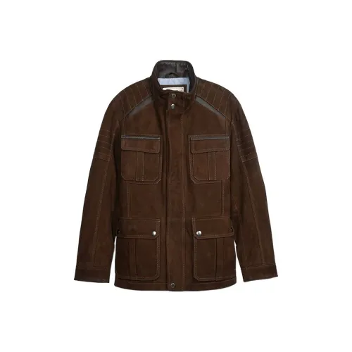 MCS Коричневый W7 Мужские Кожаные Куртки