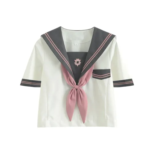 Luohua Candy Nara Вишня Серый Короткий рукав Одиночная пара + Золотая рыбка Узел Женская униформа