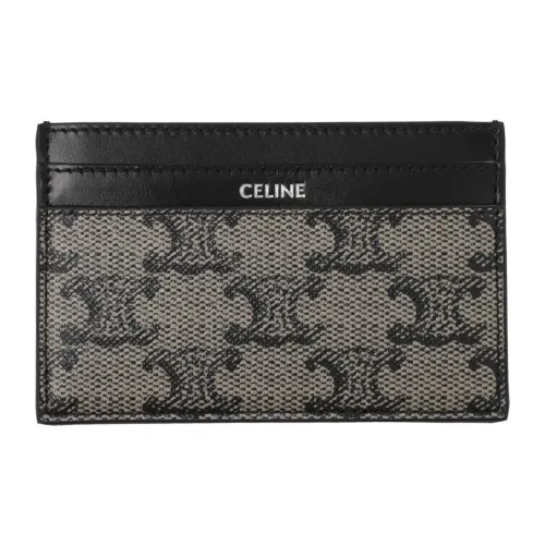 CELINE Холст Картхолдер Унисекс Черный Коричневый