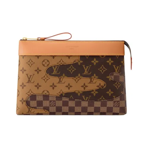 LOUIS VUITTON NIGO Collaboration Pochette Voyage Label Clutch Regular Men's Brown
