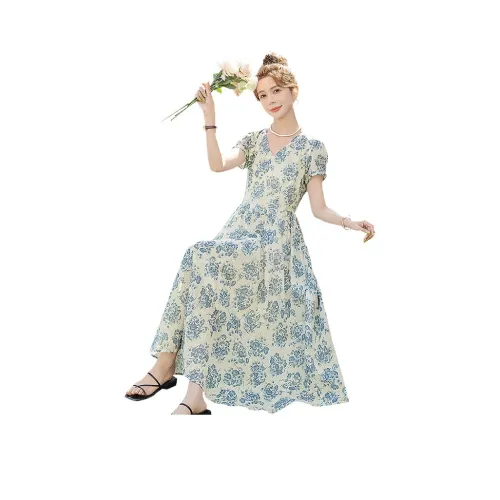 Cypress House Короткий рукав Платье Женское С цветочным узором