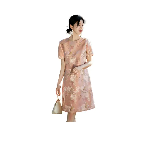 Kaiser Короткий рукав Платье Женское Пыльно-розовый