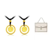 Двустороннее ожерелье бренда Fu для пары + [Китайский неон, платье, подарочная коробка]