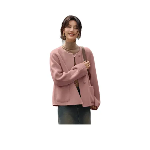 XWI Пастельно-розовое Женское Пальто