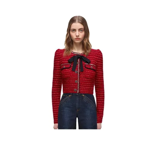 Self Portrait Куртка Женская Бордовая